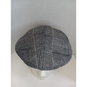 D&Y Wool Black S/M Patchwork Casual Business Occasion Newpaper Boy Gatsby Hat